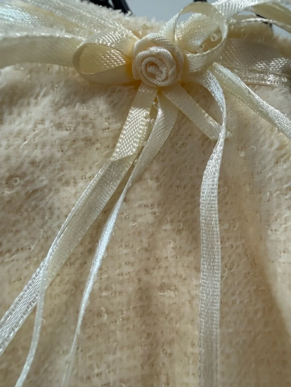 Hand Crafted Cream Lace K Monogram Hand Towel & Toilet Paper Holder